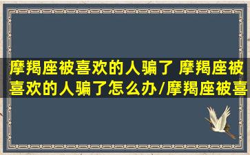 摩羯座被喜欢的人骗了 摩羯座被喜欢的人骗了怎么办/摩羯座被喜欢的人骗了 摩羯座被喜欢的人骗了怎么办-我的网站